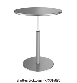 Round Metal Table. 3d Illustration