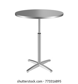 Round Metal Table. 3d Illustration