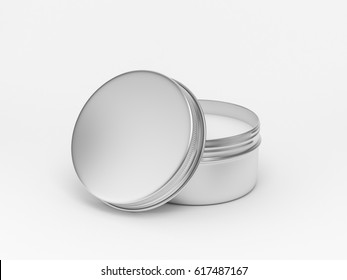 Round Metal Tin, Cosmetic Box 3d Rendering