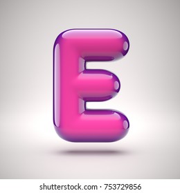 Round pink glossy font 3d rendering letter E - Shutterstock ID 753729856