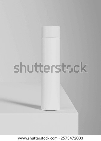 round plastic bottle mockup, slim cylindrical PET bottle packaging, white tube container, personal care product round shape tube packaging, elegant PET Squeeze bottle, slim cylinder container mockup
