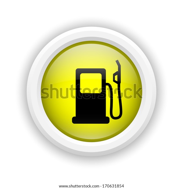 Round\
plastic icon with black design on yellow\
background
