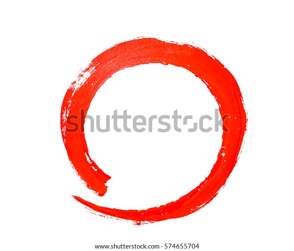 Round Red Paint Brushstroke Stock Illustration 574655704