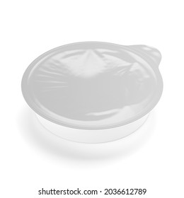 Round Sauce Dip Pot Isolated On White Background. 3D Rendering Illustration.