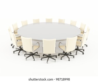 Group White Modern Round Tables Chairs Stock Vector (Royalty Free ...