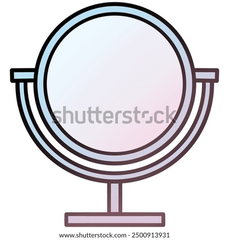 Round table mirror emoji vector