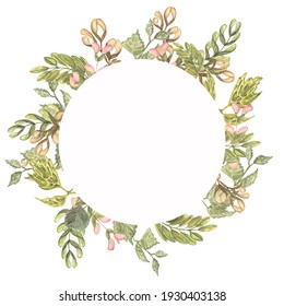 Round Vignette Leaves Different Trees Stock Illustration 1930403138 ...