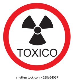 Round Warning Sign Text Spanish Toxic Stock Illustration 320634029 ...