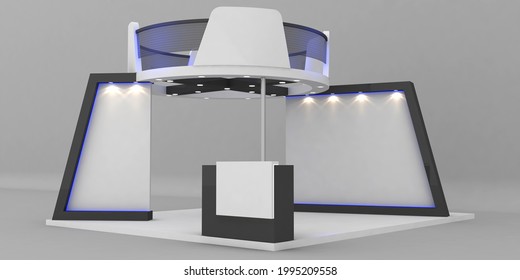 round white booth for customizing 3d rendering 