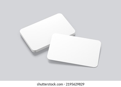 Rounded Business Card Mockup. 3D Rendering