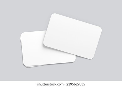 Rounded Business Card Mockup. 3D Rendering