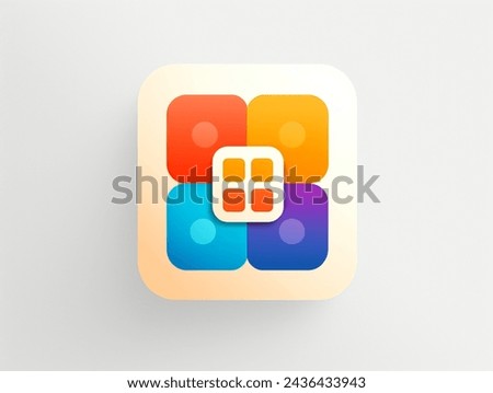 Rounded edges square mobile app logo design.