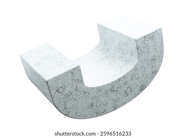 Rounded marble support block with smooth stone texture.