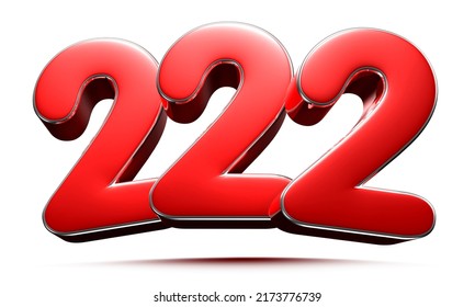 Rounded Red Number 222 3d Illustration Stock Illustration 2173776739 ...