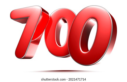 Rounded Red Numbers 700 On White Stock Illustration 2021471714 