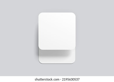 Rounded Square Business Card Mockup. 3D Rendering