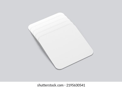 Rounded Square Business Card Mockup. 3D Rendering