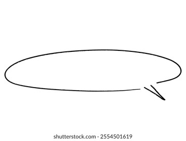 Round-shaped handwritten speech bubble frame, Rough line
