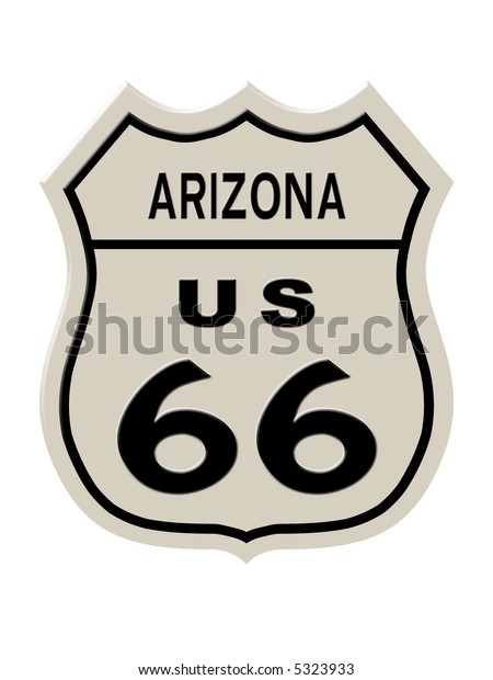 Route 66 sign, Arizona state. High\
resolution\
illustration
