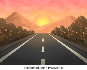 道 夕焼け のイラスト素材 画像 ベクター画像 Shutterstock