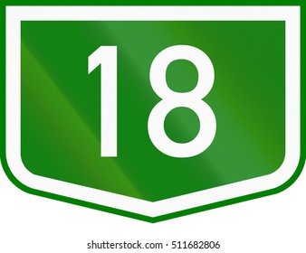 Route shield of a numbered main road in Hungary. - Shutterstock ID 511682806