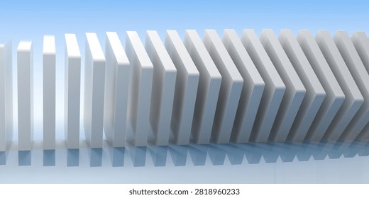 Row of White Architectural Pillars Standing in Line - 3d Illustration