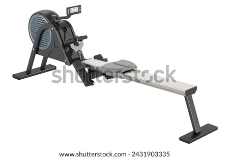 Rowing Machine, Magnetic Rower with LCD Monitor. Rowing Machine for Home Use and Cardio Training, 3D rendering isolated on white background 