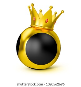 Royal bingo or lottery without numbers blank balls. Gold Bingo balls on isolated background. Golden balls. Concept 3d illustration.