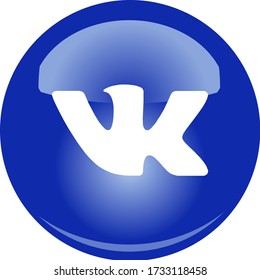 icono del botón del círculo azul real vkontatke vk para sitio web