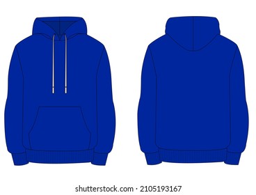 Royal Blue Hoodie Technical Draw Stock Illustration 2105193167 ...