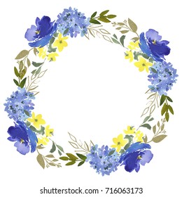 Handdrawn Cornflowers Wreath Frame Wreath Stock Illustration 360928070 ...