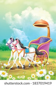 Royal Chariot Cartoon Image Illustration 