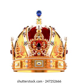 Royal Crown On White Background