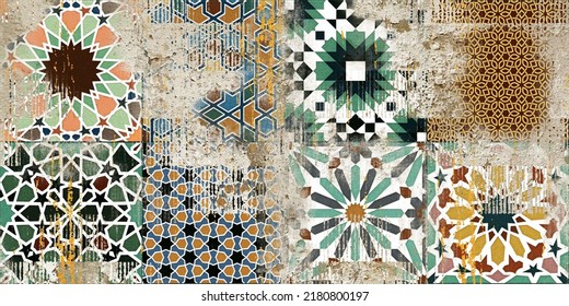 Royal Decorative Abstract Grunge Pattern 3d Wall Paper,Wall Tile Or Textile Background Design. 