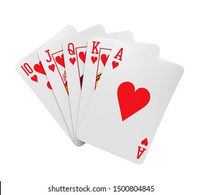 Royal Flush Playing Cards Isolated 3d Stock Illustration 1500804845 ...