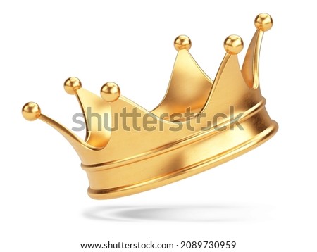 Royal Gold crown isolated on white background. Gold crown 3d icon. 3d rendering Foto stock © 