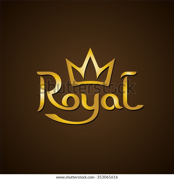 Royal Golden Letters Text Logo Crown Stock Illustration 353065616