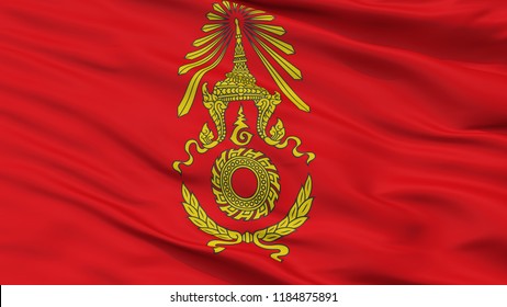 Royal Thai Army Flag, Closeup View, 3D Rendering