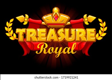 Royal Treasures Banner With Golden Crown And Logo.  Similar JPG Copy