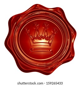 Royal Wax Seal Crown On Stock Illustration