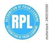 RPL recognition of prior learning symbol icon	