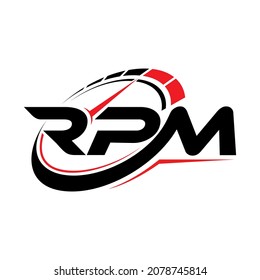 RPM Tachometer Racing Speed Logo