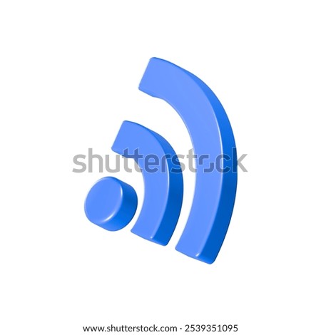 RSS feed icon 3d blue color