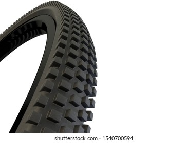 Rubber bicycle tyre on white isolated background. 3D illustration - Powered by Shutterstock