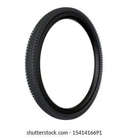 Rubber bicycle tyre on white isolated background. 3D illustration - Powered by Shutterstock