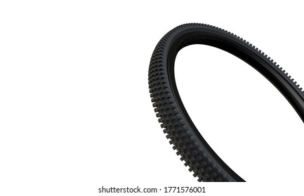 Rubber bicycle tyre on white isolated background. 3D illustration - Powered by Shutterstock