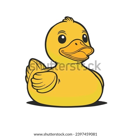 rubber duck. vector. icon. logo.  bath shower cartoon character. illustration. bird farm animal symbol doodle.