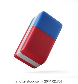 rubber eraser 3d object illustration rendering icon isolated