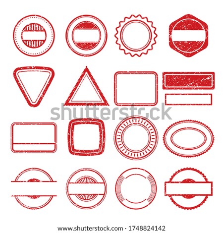 Rubber stamp frames. Grunge scratching post tampon insignia stamp templates isolated