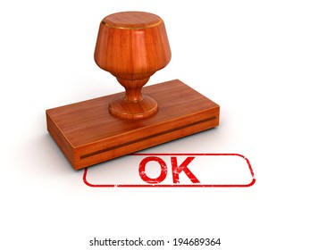 Rubber Stamp Ok  (clipping path included)
